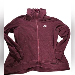 Nike Women’s Large Jacket Full Zip Mock Neck Burgundy